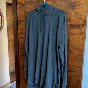 Long sleeve, waffle, weave, hooded shirt